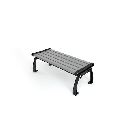 Frog Furnishings Gray 4' Heritage Backless Bench with Black Frame PB 4GRABFHERBAC
